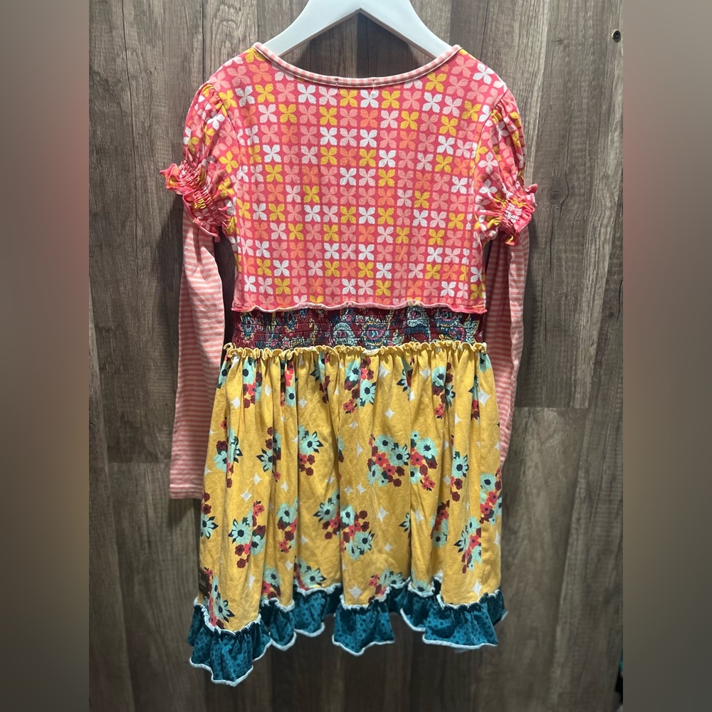 Matilda Jane Colorful Floral Fall Kids Dress size 8 EUC - Picture 3 of 3